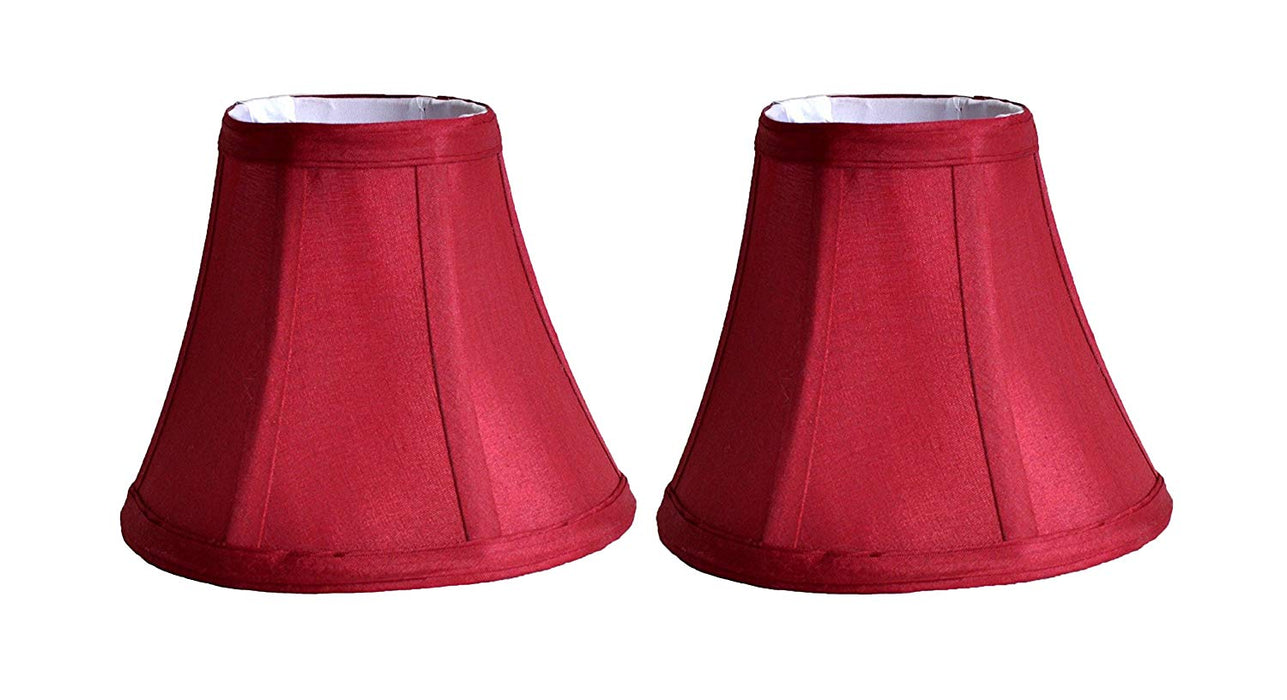 Urbanest Chandelier Lamp Shades 6-inch, Bell, Clip On, Burgundy (Set of 2)