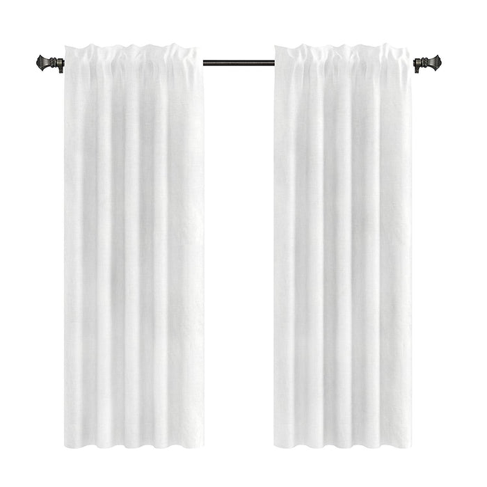 Pair of 2 Drapery Curtain Panels, Unlined, 100% Linen, 7 Colors, 3 Sizes