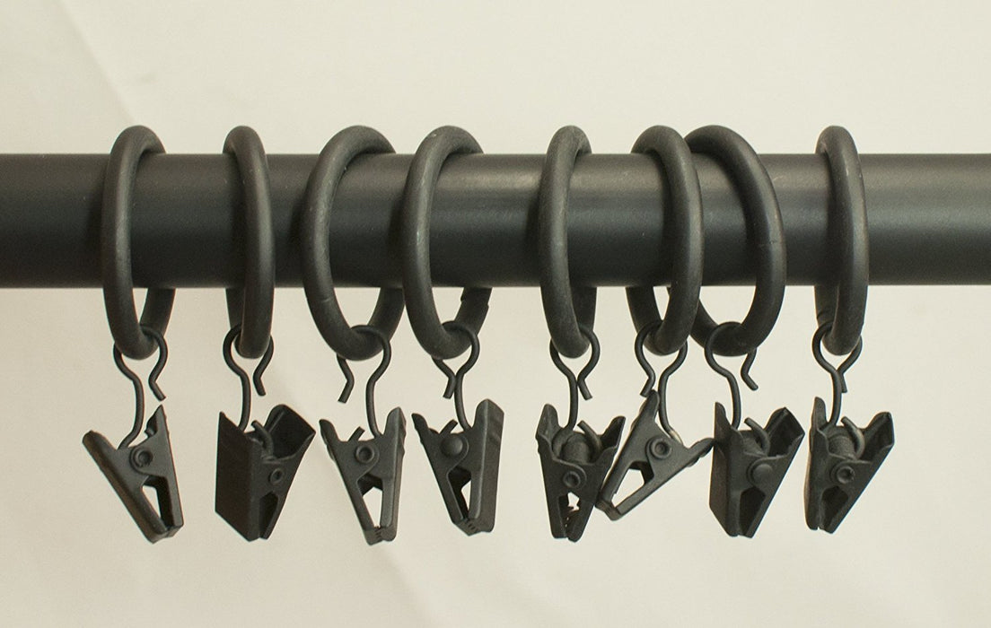 Metal Curtain Drapery Clip Rings 1 Inch Diameter, Set of 16