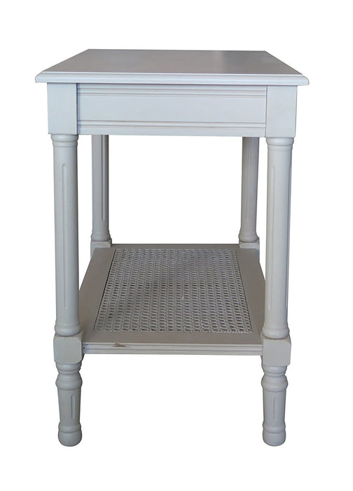 Jamestown Side Table with Rattan Shelf - 6 Finishes