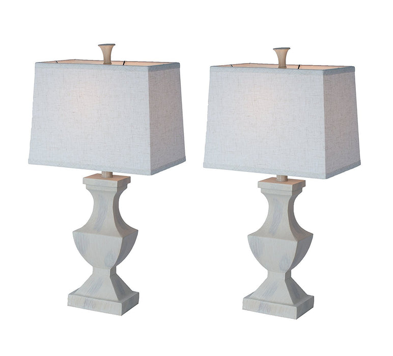 Set of 2 Avignon Table Lamps, Weathered White