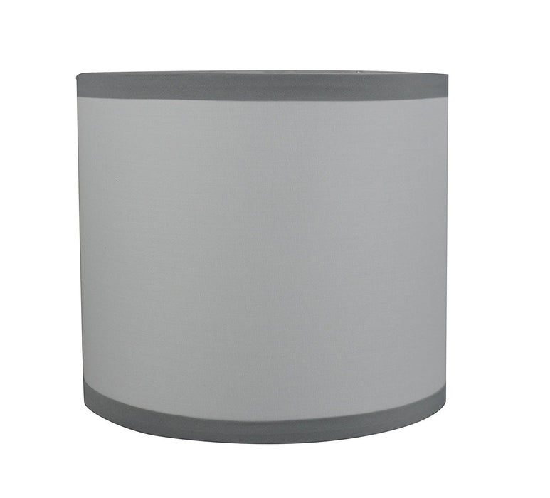Cotton Classic Drum Lampshade with Gray Trim