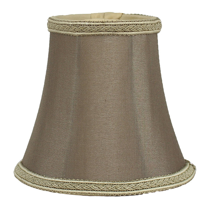 Silk Bell 5-inch Chandelier Lamp Shade with Braided Trim - 7 Colors