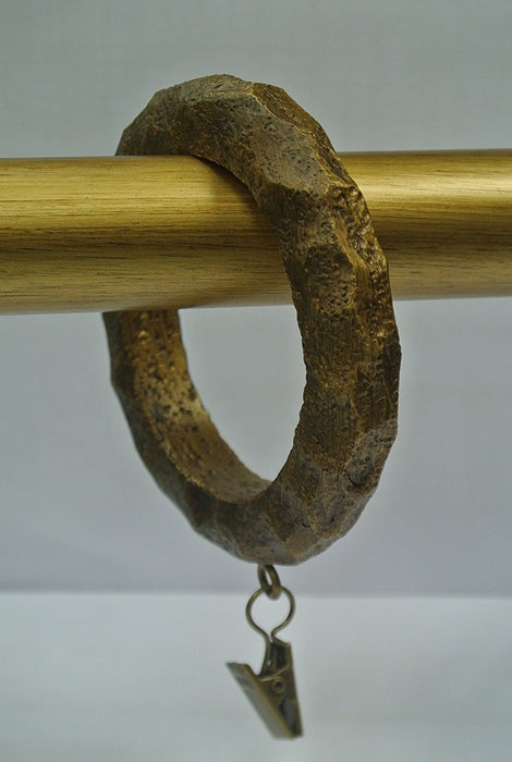 Set of 4 Large Hammered Designer Curtain Rings in Renaissance Gold Finish