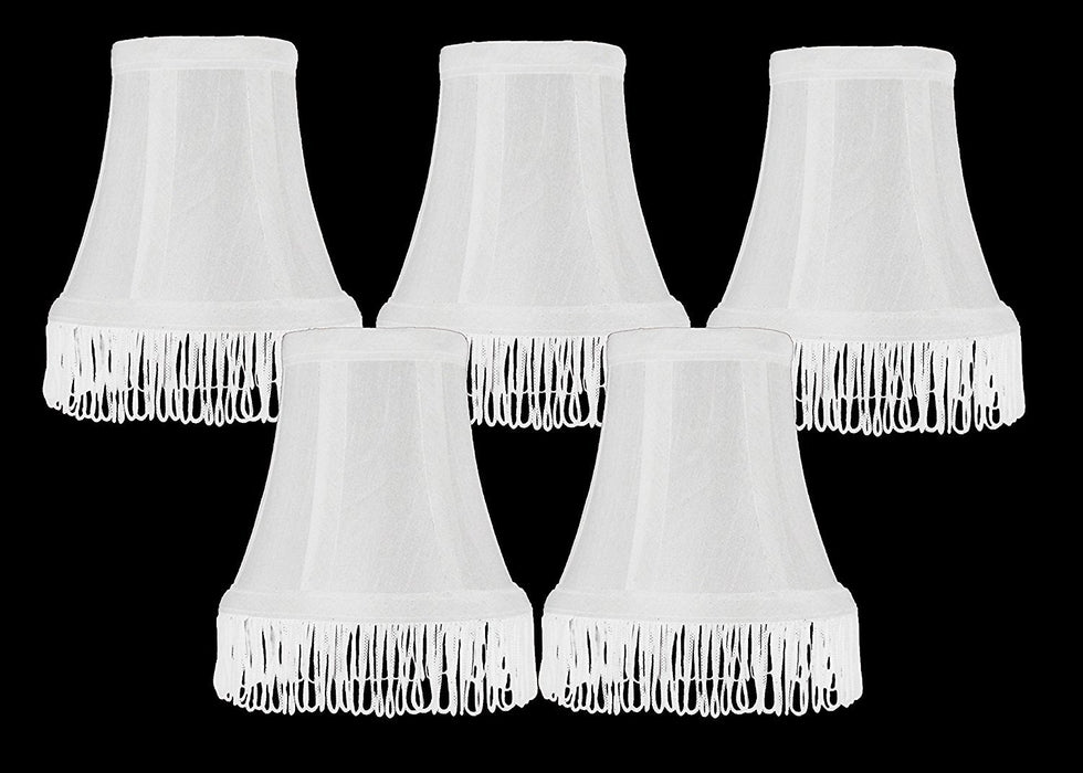 Silk Bell 5-inch Chandelier Lamp Shade with Fringe - 6 Colors