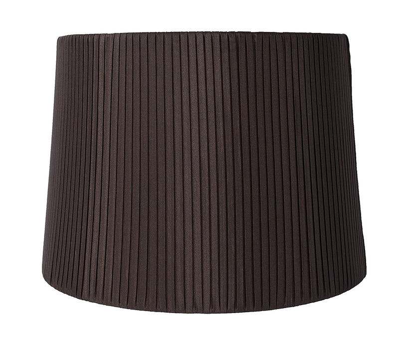 Faux Silk Box Pleated Drum Lampshade, 10x12x8.5", Chocolate, Spider Fitter