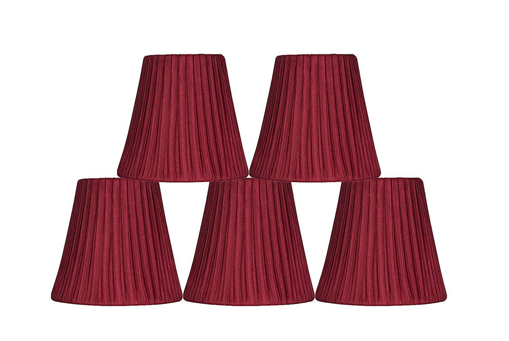 Box Pleated 5-inch Chandelier Lamp Shade - 7 Colors