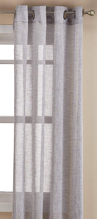 Chloe Set of 2 Faux Linen Sheer Drapery Curtain Panels with Grommets