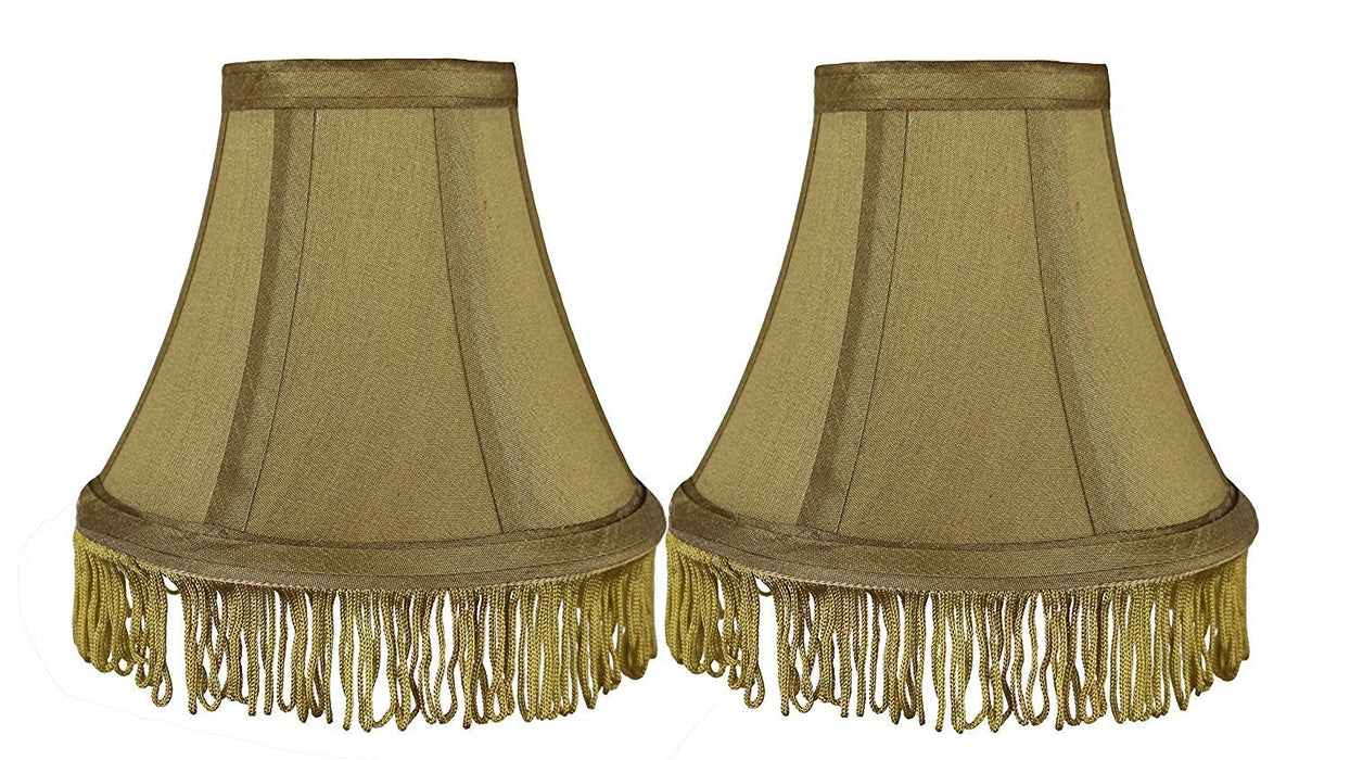 Silk 6-inch Bell with Fringe Chandelier Lamp Shade - 5 Colors