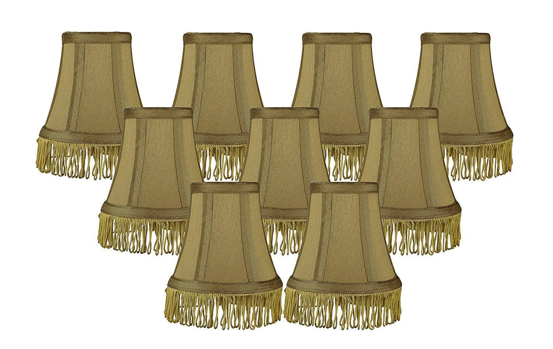 Silk Bell 5-inch Chandelier Lamp Shade with Fringe - 6 Colors