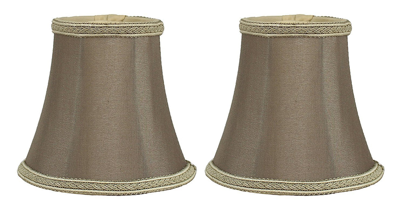 Silk Bell 5-inch Chandelier Lamp Shade with Braided Trim - 7 Colors