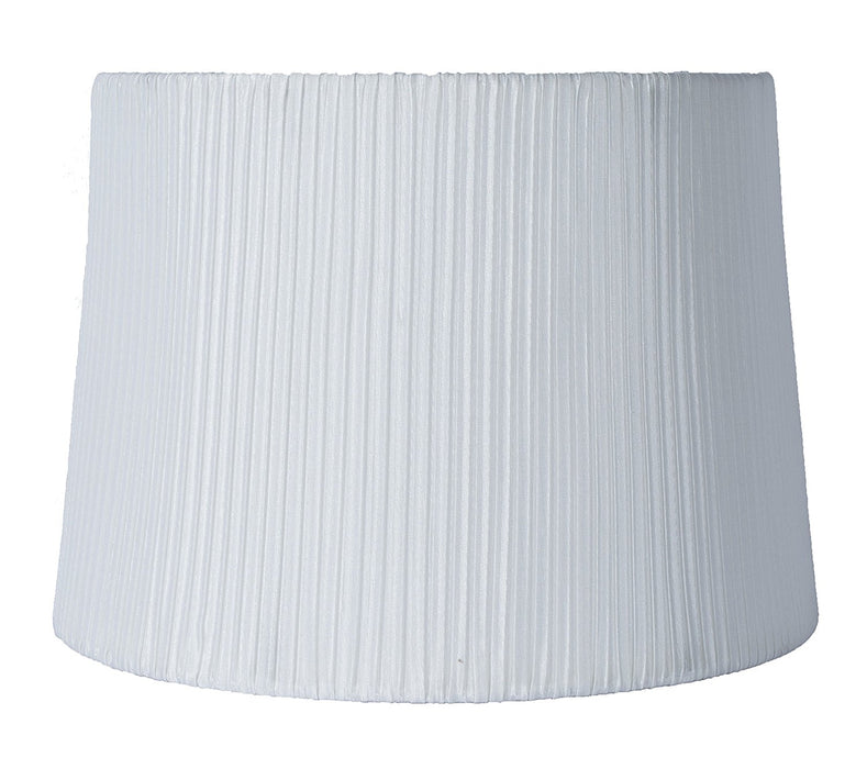 Faux Silk Box Pleated Drum Lampshade, 10x12x8.5", Off White, Spider Fitter