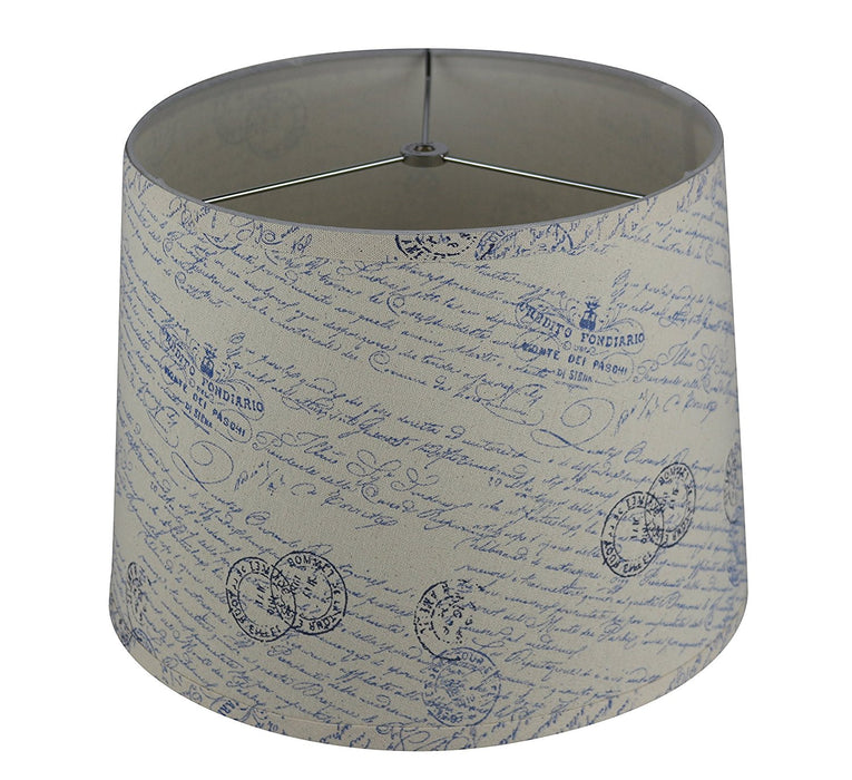 French Drum Lampshade with Script, Linen