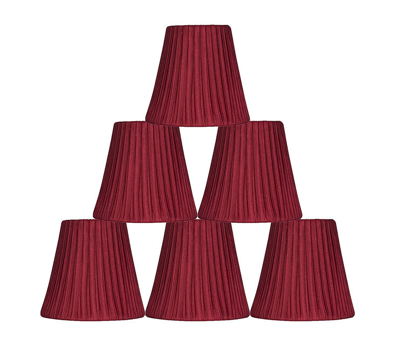 Box Pleated 5-inch Chandelier Lamp Shade - 7 Colors