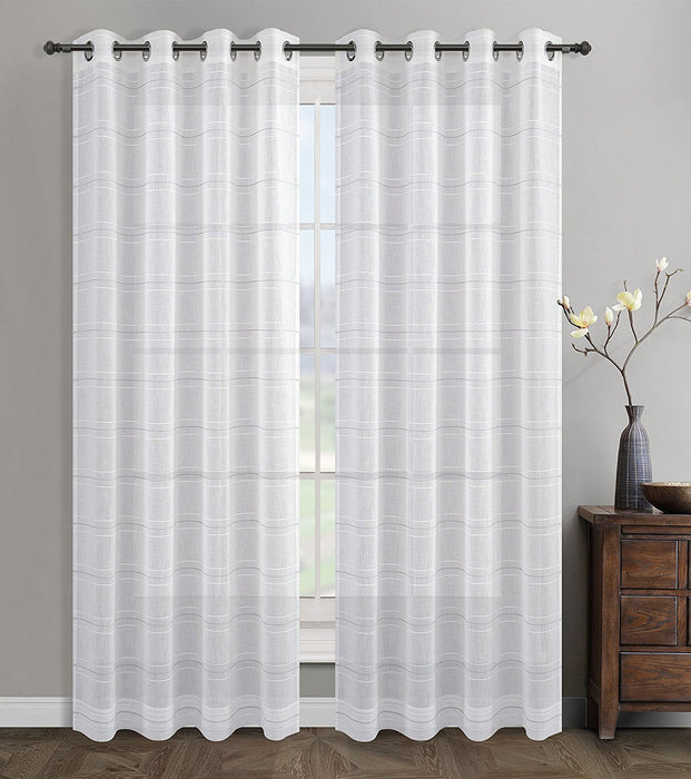 Chamon Sheer Curtain Drapery Panels with Grommets - 5 Colors