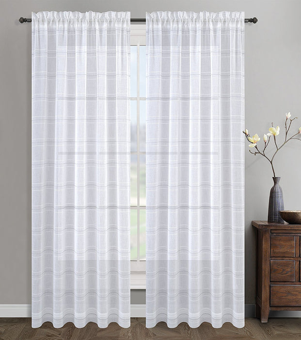 Set of 2 Chamon Sheer Curtain Drapery Panels - 5 Colors