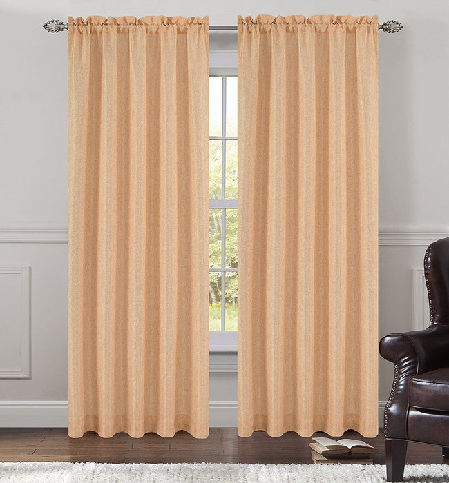 Tweed Set of 2 Sheer Drapery Curtain Panels - 7 Colors