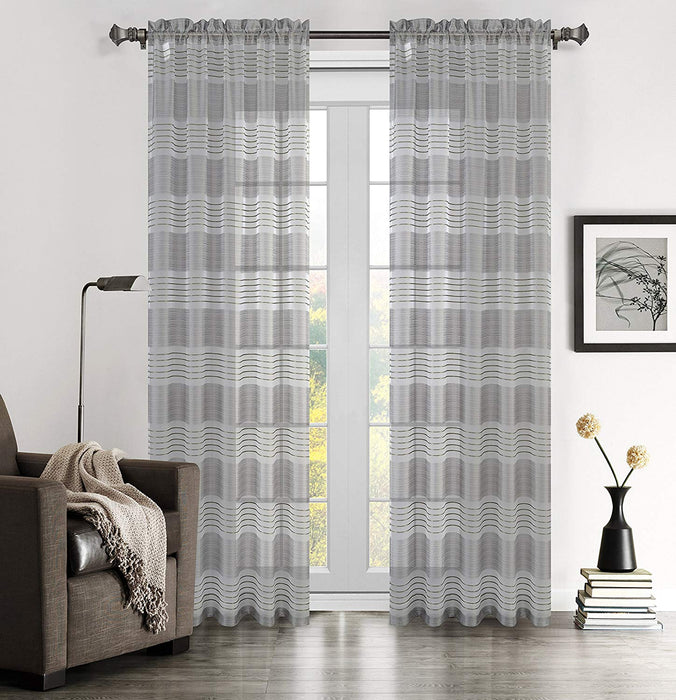 Urbanest Sahara Set of 2 Linen Sheer Curtain Drapery Panels