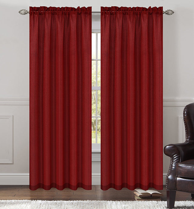 Tweed Set of 2 Sheer Drapery Curtain Panels - 7 Colors