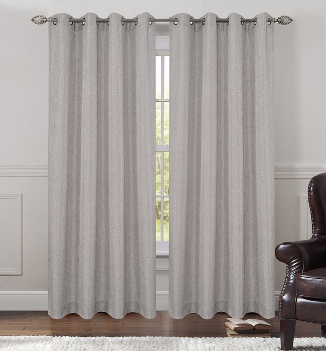 Tweed Set of 2 Sheer Drapery Curtain Panels with Grommets - 7 Colors