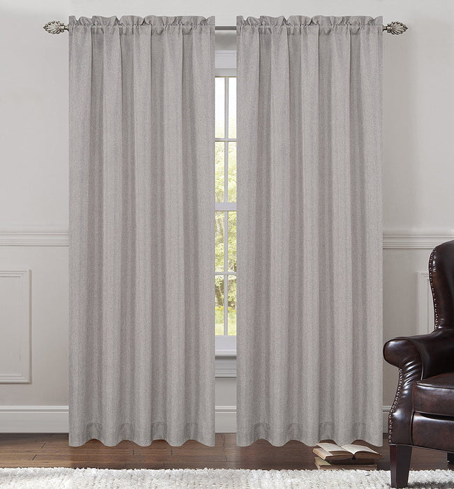 Tweed Set of 2 Sheer Drapery Curtain Panels - 7 Colors