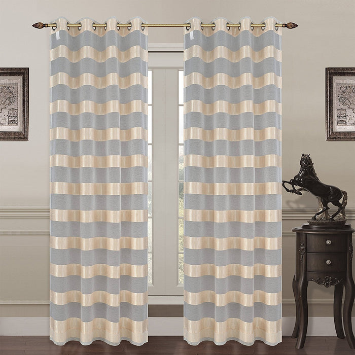 Monica Set of 2 Sheer Curtain Panels with Grommets - 3 Colors