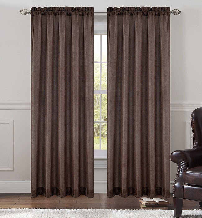 Tweed Set of 2 Sheer Drapery Curtain Panels - 7 Colors