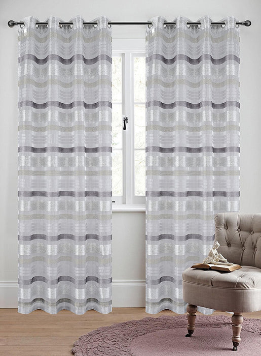 Becca Set of 2 Sheer Curtain Panels with Grommets - 5 Colors