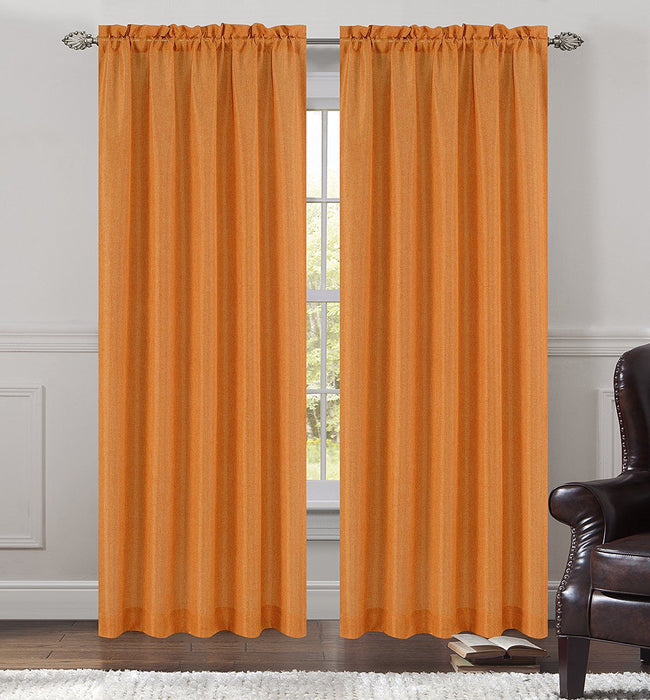 Tweed Set of 2 Sheer Drapery Curtain Panels - 7 Colors