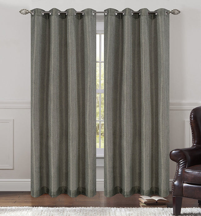 Tweed Set of 2 Sheer Drapery Curtain Panels with Grommets - 7 Colors