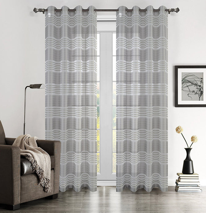 Addie Set of 2 Sheer Curtain Drapery Panels with Grommets - 2 Colors