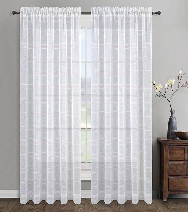 Set of 2 Chamon Sheer Curtain Drapery Panels - 5 Colors