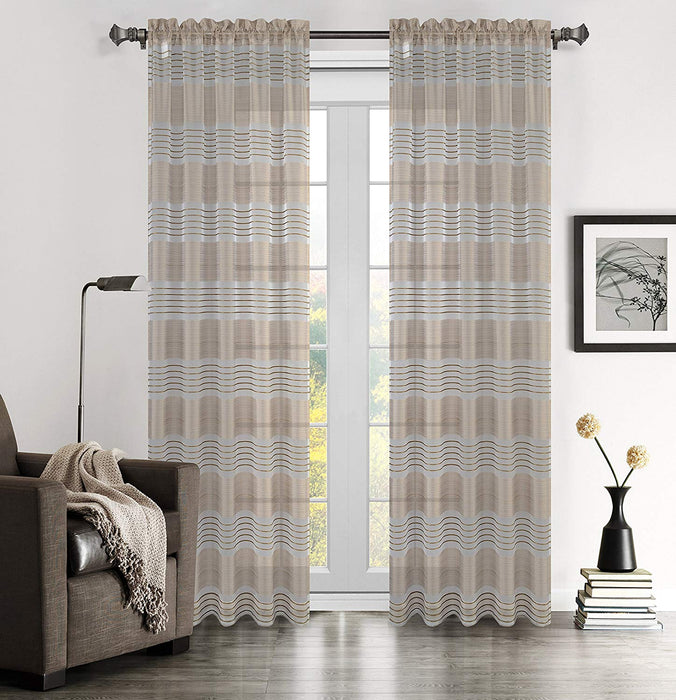 Urbanest Sahara Set of 2 Linen Sheer Curtain Drapery Panels
