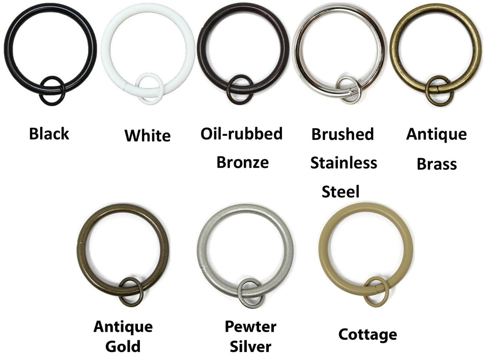 1 1/2" Metal Curtain Rings with Eyelets - 6 Finishes