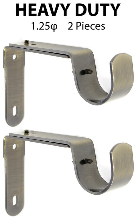 1 1/4" Adjustable Curtain Rod Bracket - 7 Finishes