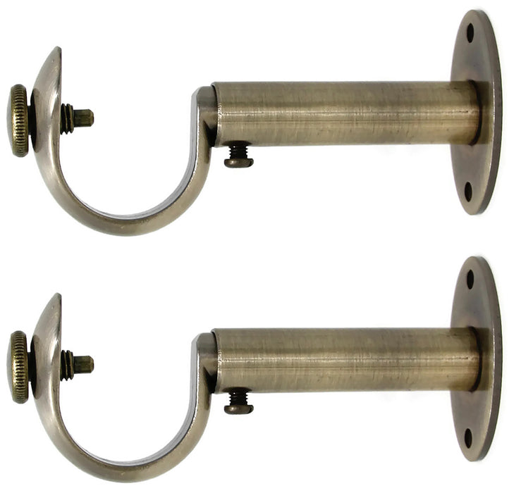 Zinc Curtain Drapery Rod Adjustable Bracket, Fits 1 1/8" or 1 1/4" Rod