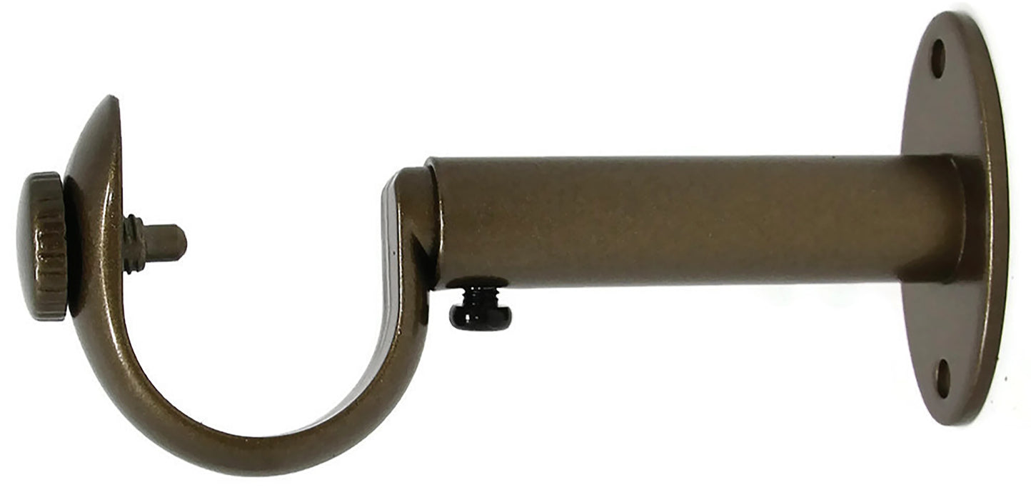 Zinc Curtain Drapery Rod Adjustable Bracket, Fits 1 1/8" or 1 1/4" Rod