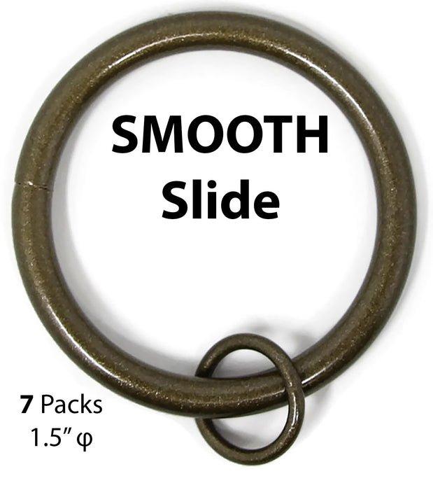 1 1/2" Metal Curtain Rings with Eyelets - 6 Finishes