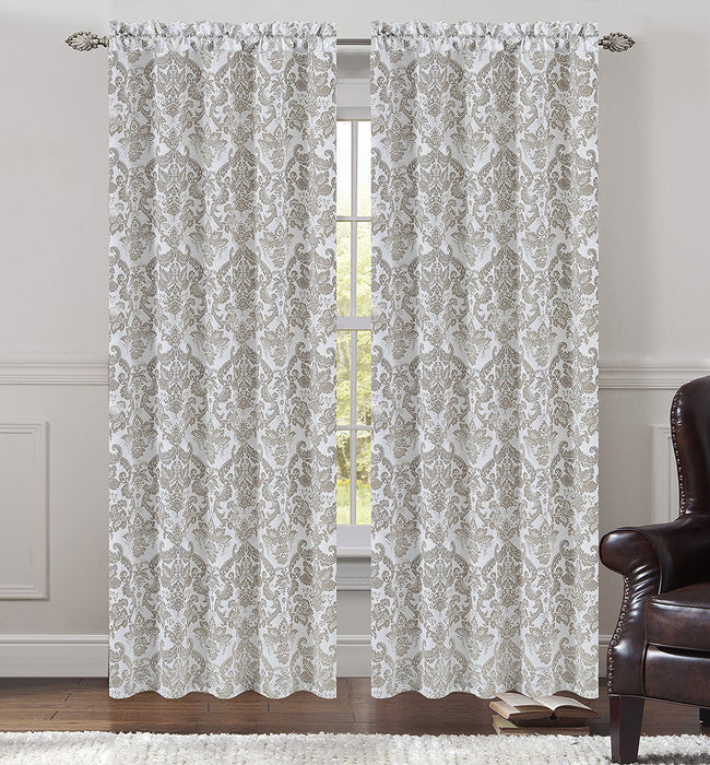 Jacquard Fern Drapery Curtain Panels - 4 Colors