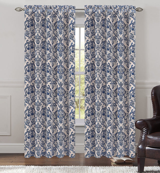 Jacquard Fern Drapery Curtain Panels - 4 Colors