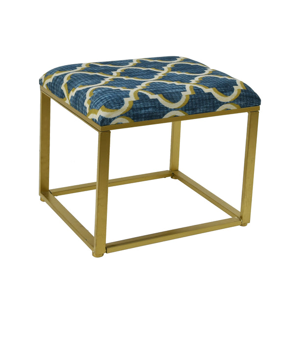 Blake Metal and Fabric Cushioned Ottoman, 21-inch Tall