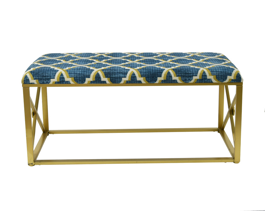 Vanderbilt Upholstered Metal Bench, 19 1/2-inch Tall