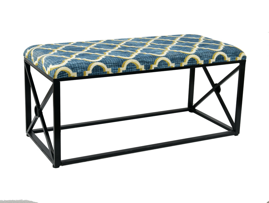 Vanderbilt Upholstered Metal Bench, 19 1/2-inch Tall