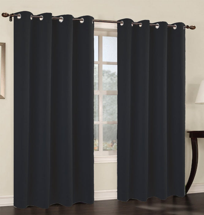 Set of 2 Blackout Curtain Panels with Grommets - 7 Colors