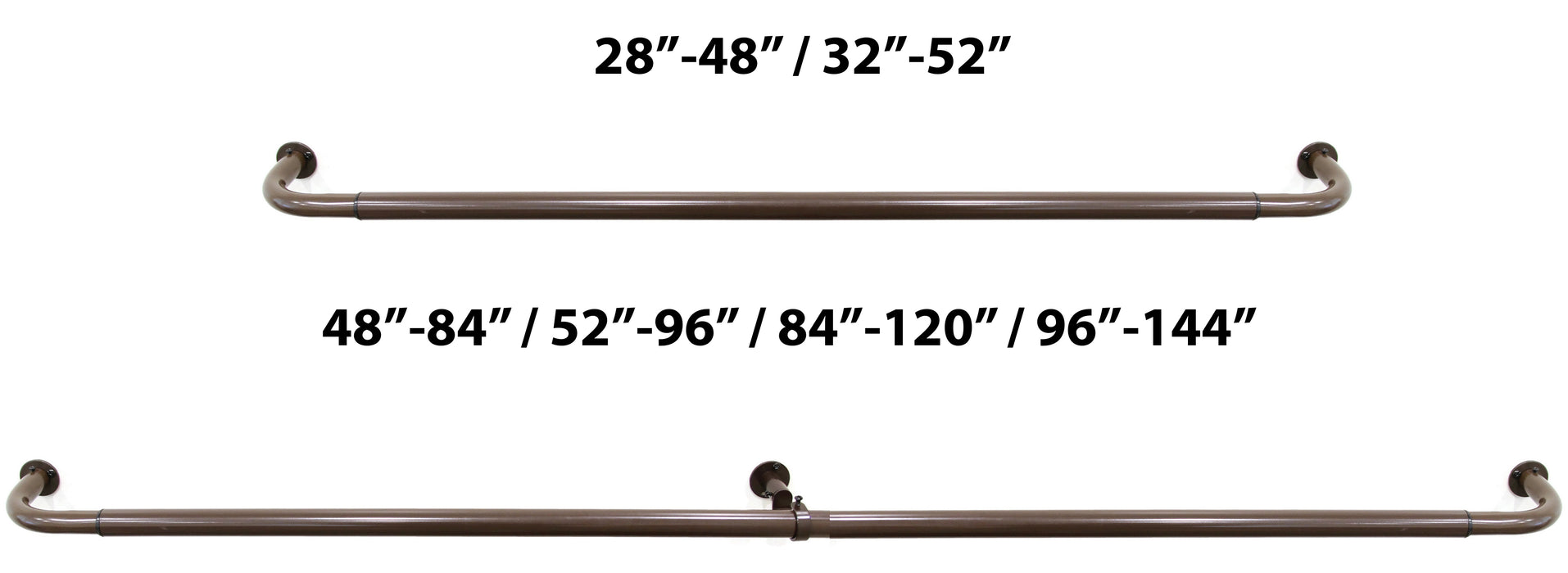 1-inch Diameter Adjustable Wraparound Curtain Rod Set