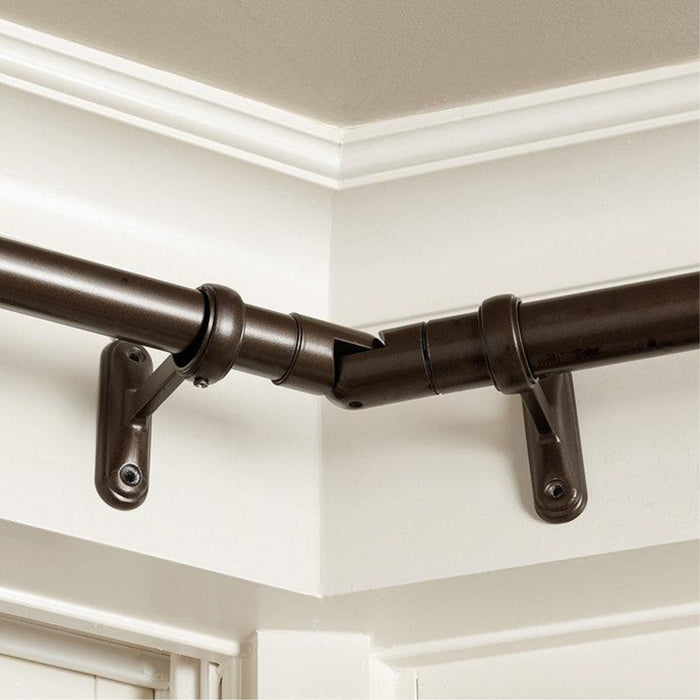 Urbanest Hinged Elbow Connector for corner or Bay Window Curtain Rod, Up to 3/4-inch Rod