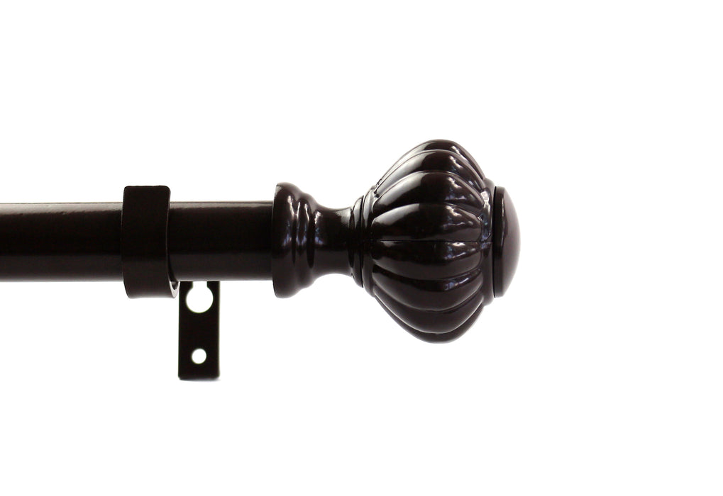 1-inch Diameter Doorknob Adjustable Single Drapery Curtain Rod