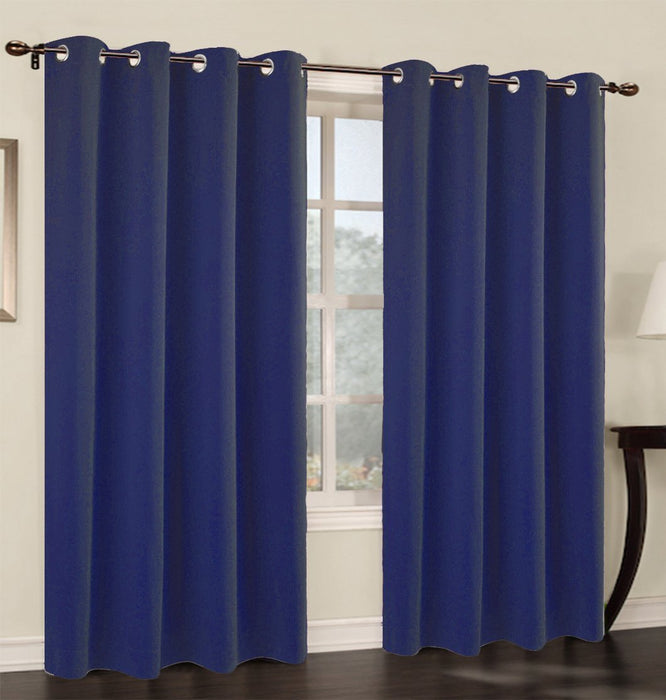 Set of 2 Blackout Curtain Panels with Grommets - 7 Colors