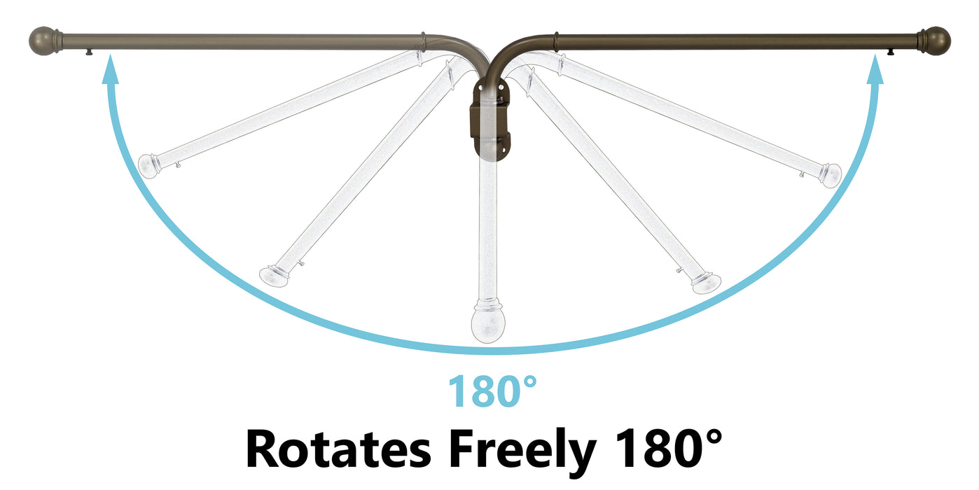 Square Rod Rotating Mount White 90cm Swing Arm Curtain Rod 1pc White White 90cm Swing Arm Curtain ...