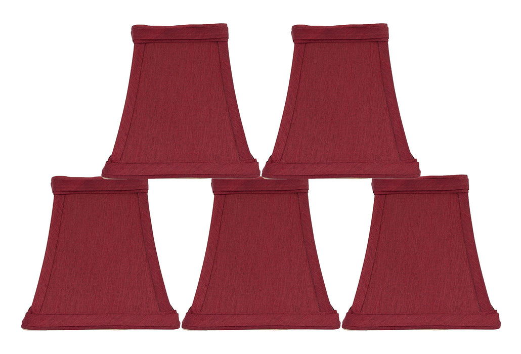 Square Silk 4-inch Chandelier Lamp Shade - 5 Colors